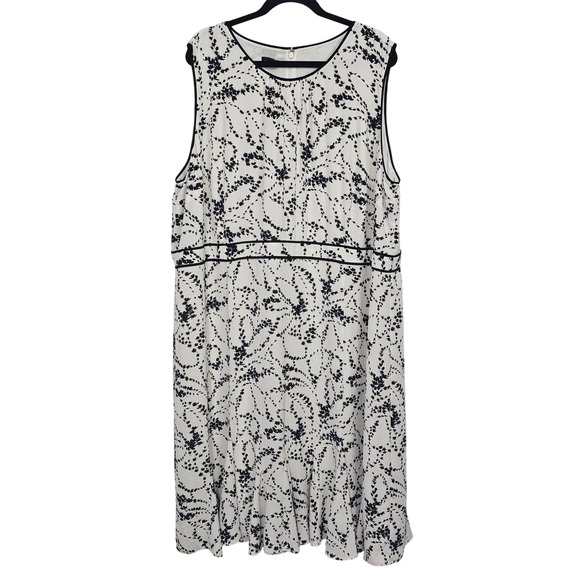 Talbots Dresses & Skirts - Talbots 22W Sleeveless Sheath Dress White Black Floral Career Classic Wedding